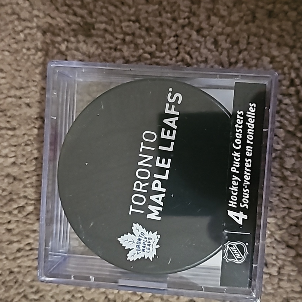 4pcs. Hockey puck coasters